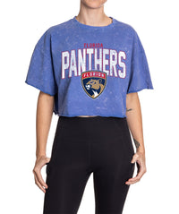 Load image into Gallery viewer, Florida Panthers Acid Wash Crop Top
