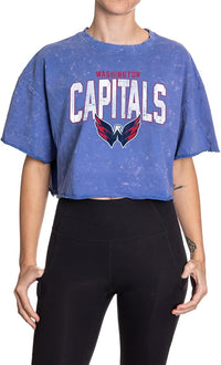 Load image into Gallery viewer, Washington Capitals Acid Wash Crop Top
