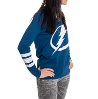 Load image into Gallery viewer, Tampa Bay Lightning Women&#39;s V-Neck Varsity Long Sleeve Shirt

