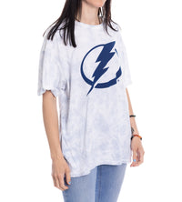 Load image into Gallery viewer, Premium Tampa Bay Lightning Blue Tie Dye Oversized Women&#39;s T-Shirt

