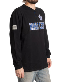 Load image into Gallery viewer, Toronto Maple Leafs Long Sleeve Henley Blackout Edition
