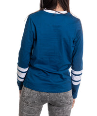 Load image into Gallery viewer, Toronto Maple Leafs Women&#39;s V-Neck Varsity Long Sleeve Shirt
