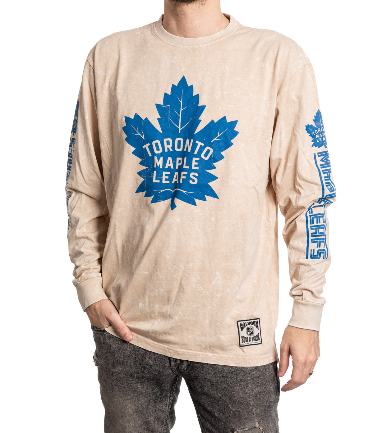 Toronto Maple Leafs Men's Distressed Logo Long-Sleeve Shirt