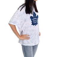 Load image into Gallery viewer, Premium Toronto Maple Leafs Blue Tie Dye Oversized Women&#39;s T-Shirt
