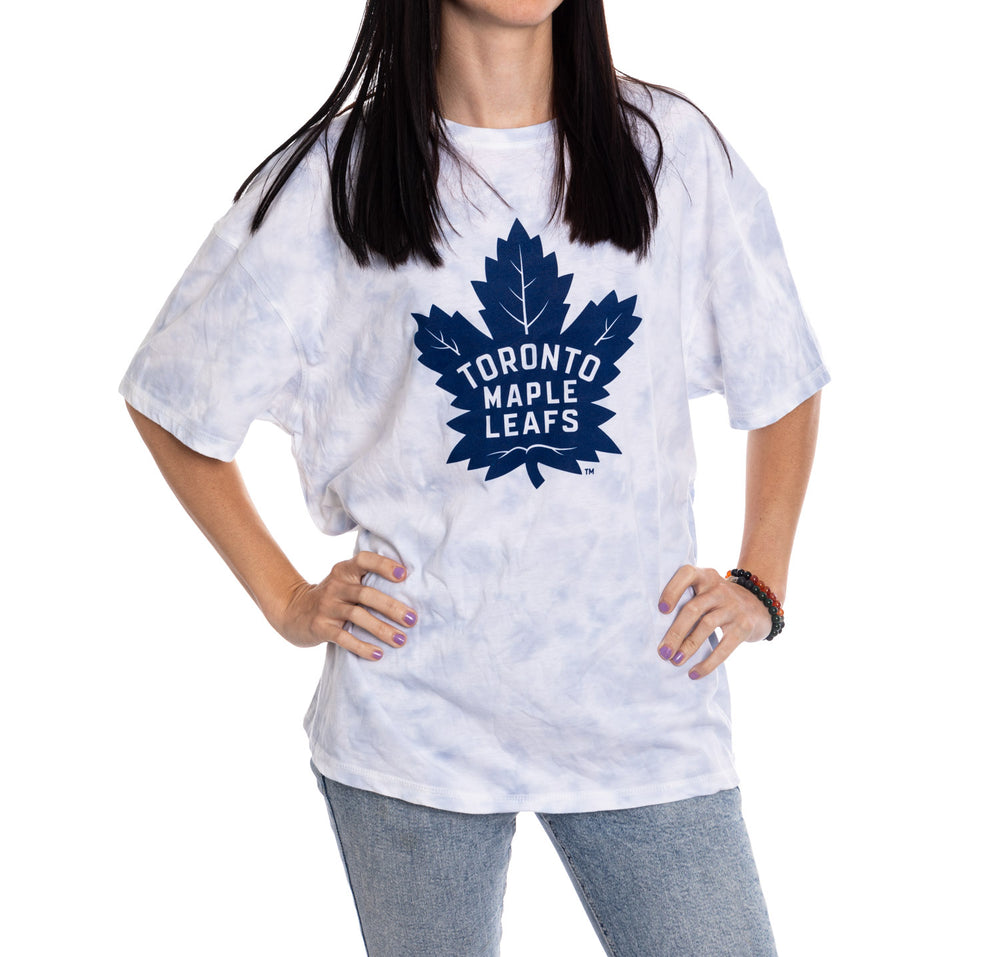 Women's Concepts Sport Navy Toronto Maple Leafs Tri-Blend Mainstream Terry Short Sleeve Sweatshirt Top Size: Medium
