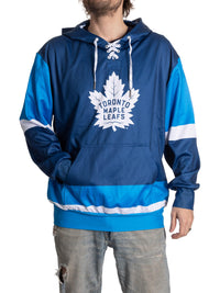 Load image into Gallery viewer, Toronto Maple Leafs Hockey Lace Hoodie
