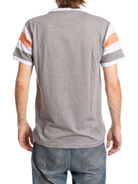 Load image into Gallery viewer, Edmonton Oilers Shoulder Stripe vintage varsity T-Shirt
