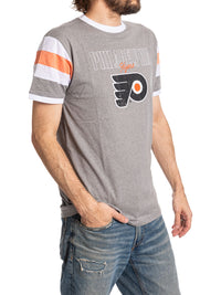 Load image into Gallery viewer, Philadelphia Flyers Shoulder Stripe vintage varsity T-Shirt
