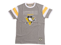 Load image into Gallery viewer, Pittsburgh Penguins Shoulder Stripe vintage varsity T-Shirt
