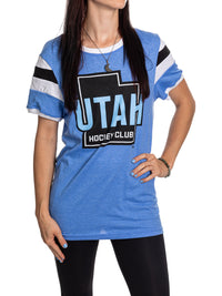 Load image into Gallery viewer, Utah Hockey Club Ladies&#39; Relaxed Fit Varsity Style Retro Tshirt
