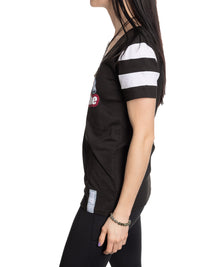 Load image into Gallery viewer, Colorado Avalanche Women&#39;s Retro Varsity V-Neck T-Shirt
