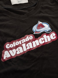 Load image into Gallery viewer, Colorado Avalanche Women&#39;s Retro Varsity V-Neck T-Shirt
