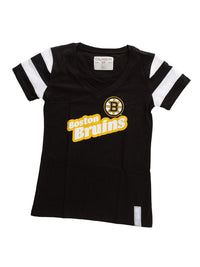Load image into Gallery viewer, Boston Bruins Women&#39;s Retro Varsity V-Neck T-Shirt
