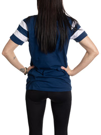 Load image into Gallery viewer, Edmonton Oilers Women&#39;s Retro Varsity V-Neck T-Shirt
