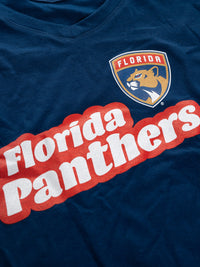 Load image into Gallery viewer, Florida Panthers Women&#39;s Retro Varsity V-Neck T-Shirt
