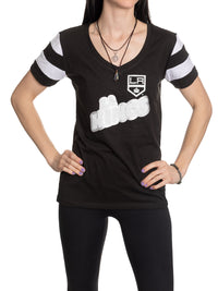 Load image into Gallery viewer, Los Angeles Kings Women&#39;s Retro Varsity V-Neck T-Shirt
