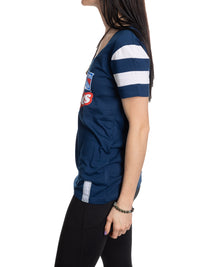 Load image into Gallery viewer, New York Rangers Women&#39;s Retro Varsity V-Neck T-Shirt
