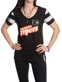 Load image into Gallery viewer, Philadelphia Flyers Women&#39;s Retro Varsity V-Neck T-Shirt
