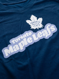 Load image into Gallery viewer, Toronto Maple Leafs Women&#39;s Retro Varsity V-Neck T-Shirt
