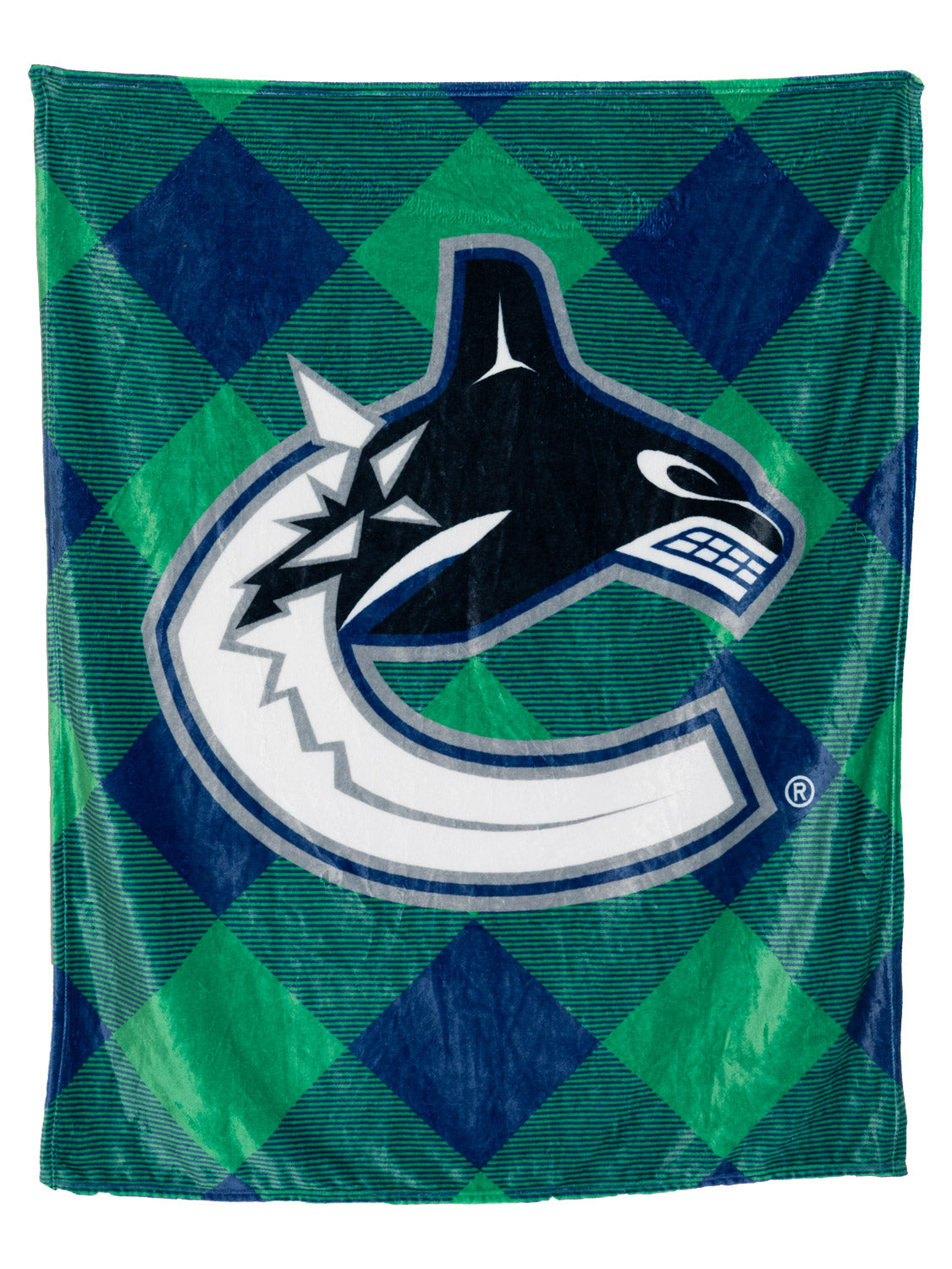 Vancouver Canucks NHL Ultra-Plush Flannel Plaid Throw Blanket (50" by 60")