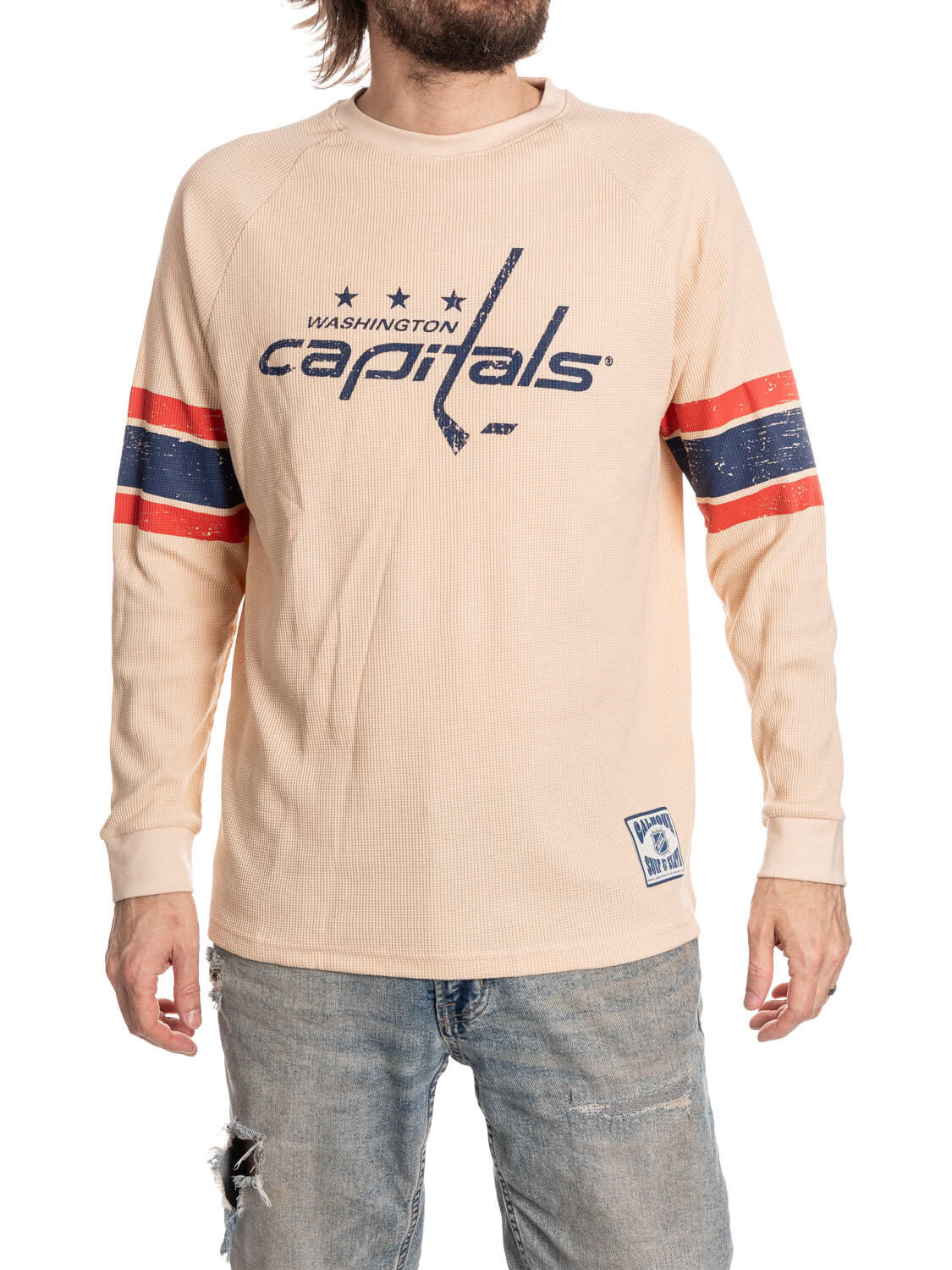 Washington Capitals Long Sleeve Waffle Crewneck