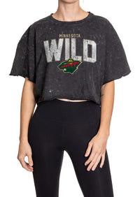 Load image into Gallery viewer, Minnesota Wild Acid Wash Crop Top
