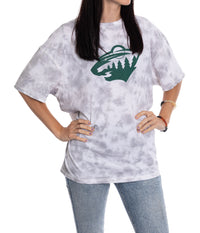 Load image into Gallery viewer, Premium Minnesota Wild Grey Tie Dye Oversized Women&#39;s T-Shirt

