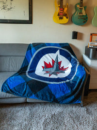 Load image into Gallery viewer, Winnipeg Jets NHL Ultra-Plush Flannel Plaid Throw Blanket (50&quot; by 60&quot;)
