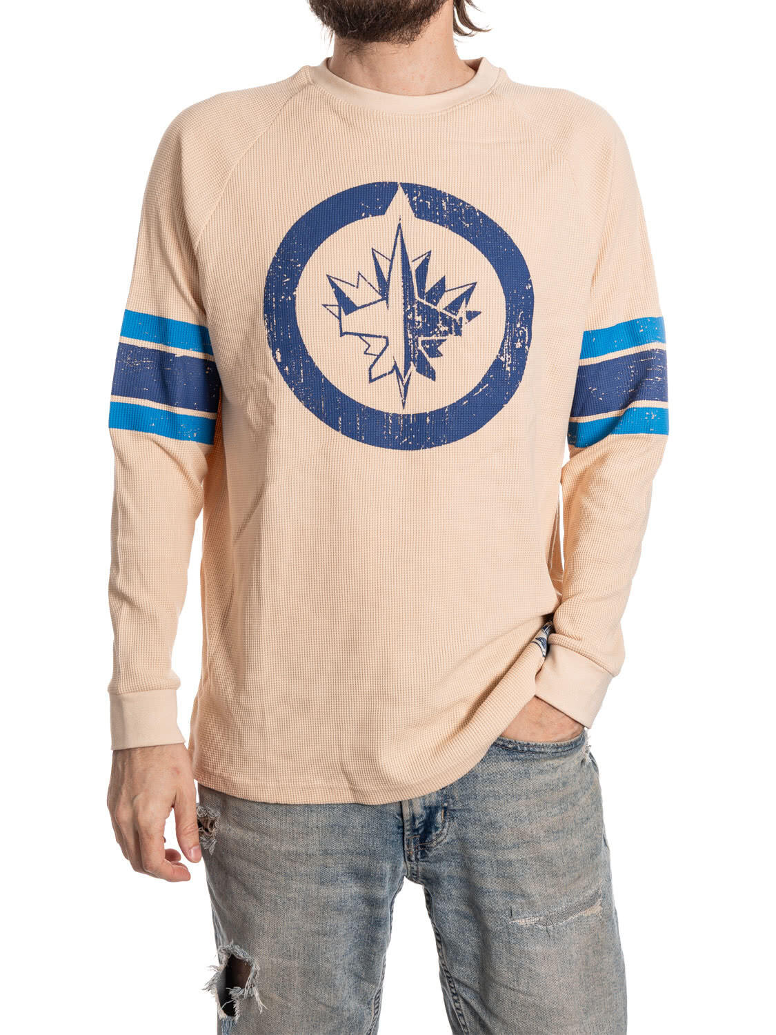 Winnipeg Jets Long Sleeve Waffle Crewneck