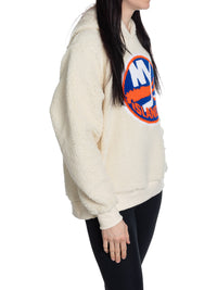 Load image into Gallery viewer, New York Islanders Ladies Sherpa Hoodie with Premium Chenille Logo
