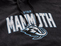 Load image into Gallery viewer, Utah Mammoth Distressed Logo Unisex Black Acid Wash Hoodie
