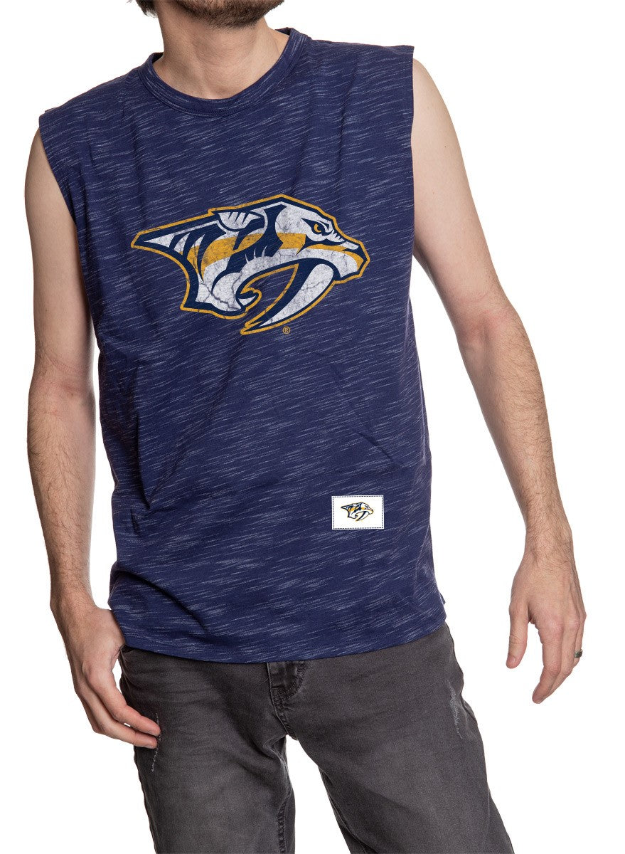 Nashville Predators Logo Sleeveless Shirt for Men – Crew Neck Space Dyed