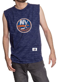 Load image into Gallery viewer, New York Islanders Logo Sleeveless Shirt for Men – Crew Neck Space Dyed
