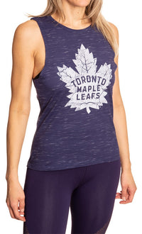 Load image into Gallery viewer, Toronto Maple Leafs Women&#39;s Crew Neck Space Dyed Sleeveless Tank Top Shirt
