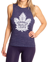 Load image into Gallery viewer, Toronto Maple Leafs Women&#39;s Crew Neck Space Dyed Sleeveless Tank Top Shirt
