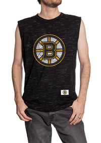 Load image into Gallery viewer, Boston Bruins Logo Sleeveless Shirt for Men – Crew Neck Space Dyed
