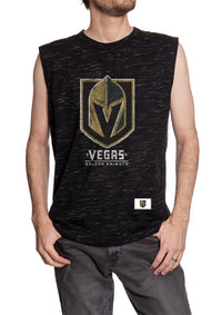 Load image into Gallery viewer, Vegas Golden Knights Logo Sleeveless Shirt for Men – Crew Neck Space Dyed
