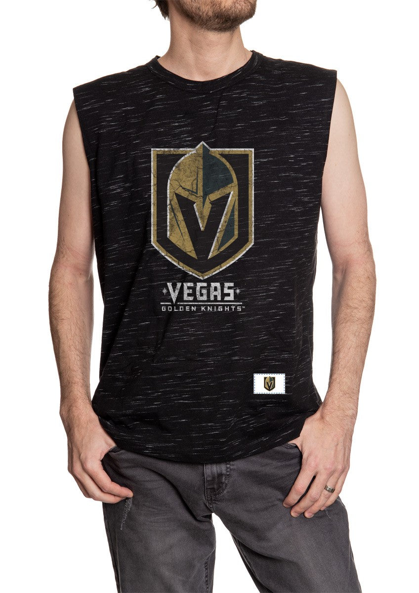 Vegas Golden Knights Logo Sleeveless Shirt for Men – Crew Neck Space Dyed
