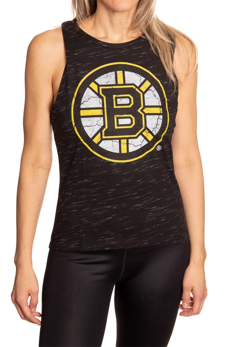 Boston Bruins Women's Crew Neck Space Dyed Sleeveless Tank Top Shirt