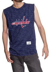 Load image into Gallery viewer, Washington Capitals Logo Sleeveless Shirt for Men – Crew Neck Space Dyed
