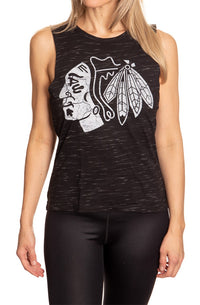 Load image into Gallery viewer, Chicago Blackhawks Women&#39;s Crew Neck Space Dyed Sleeveless Tank Top Shirt

