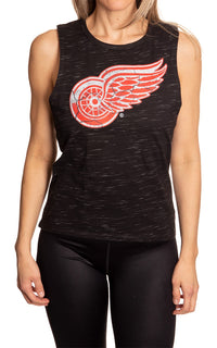 Load image into Gallery viewer, Detroit Red Wings Women&#39;s Crew Neck Space Dyed Sleeveless Tank Top Shirt

