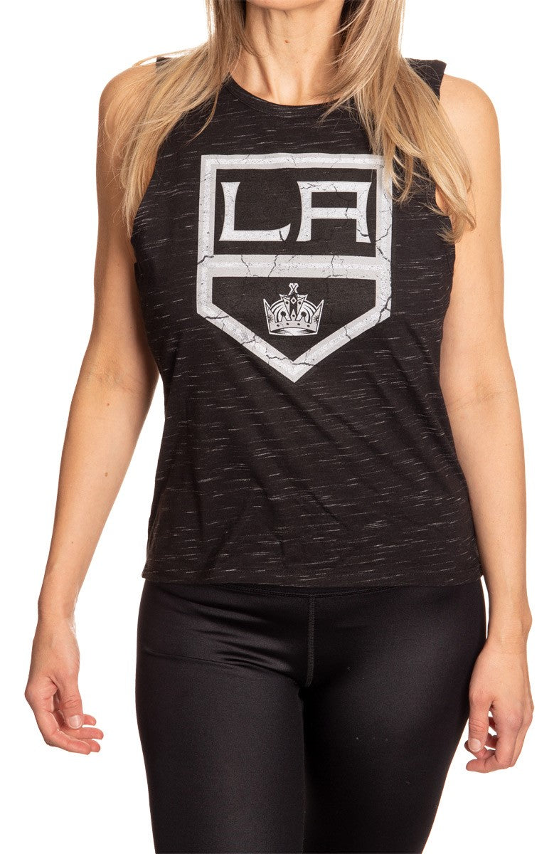 Los Angeles Kings Women's Crew Neck Space Dyed Sleeveless Tank Top Shirt
