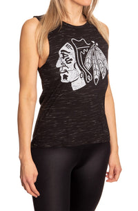Load image into Gallery viewer, Chicago Blackhawks Women&#39;s Crew Neck Space Dyed Sleeveless Tank Top Shirt
