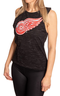 Load image into Gallery viewer, Detroit Red Wings Women&#39;s Crew Neck Space Dyed Sleeveless Tank Top Shirt

