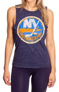 Load image into Gallery viewer, New York Islanders Women&#39;s Crew Neck Space Dyed Sleeveless Tank Top Shirt
