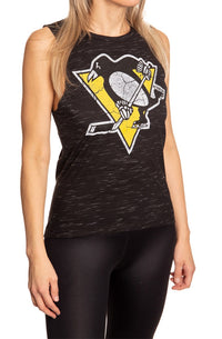 Load image into Gallery viewer, Pittsburgh Penguins Women&#39;s Crew Neck Space Dyed Sleeveless Tank Top Shirt
