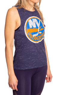 Load image into Gallery viewer, New York Islanders Women&#39;s Crew Neck Space Dyed Sleeveless Tank Top Shirt
