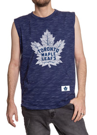 Load image into Gallery viewer, Toronto Maple Leafs Logo Sleeveless Shirt for Men – Crew Neck Space Dyed
