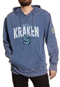 Load image into Gallery viewer, Seattle Kraken Acid Wash Hoodie in Blue Front View
